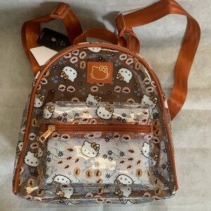 NWT Hello Kitty Clear Mini Backpack - All Over Floral Hello Kitty Print